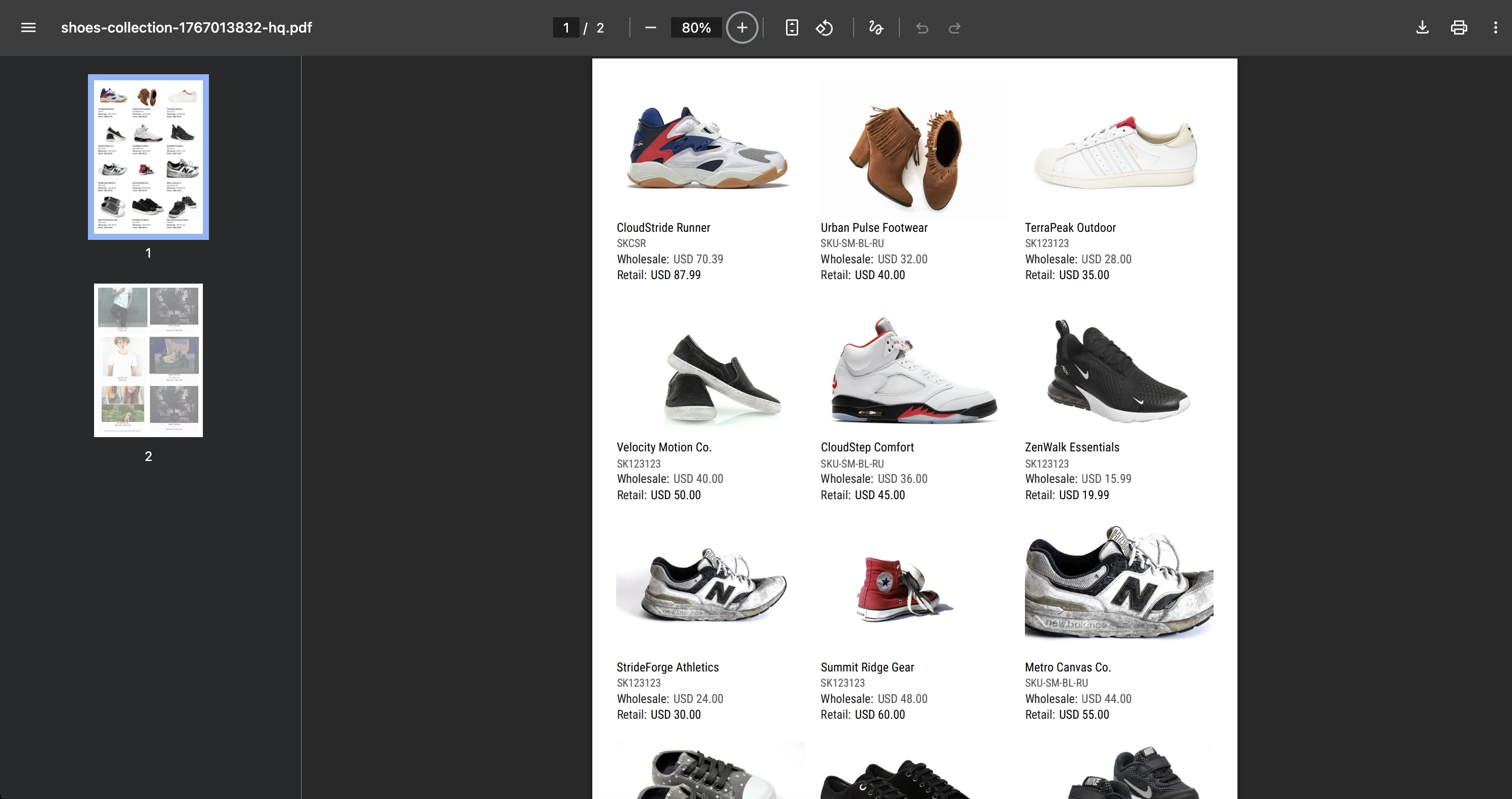 PDF catalog preview